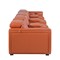 Homeroots 170" Camel Top Grain Leather Reclining Metal USB Sofa 720421 - alternate 4