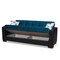 Homeroots 87" Blue Microfiber Sleeper Sofa And Toss Pillows With Brown Legs 607090 - alternate 2