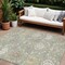Homeroots 10' X 14' Artichoke Green Brown And Ivory Damask Washable Indoor Outdoor Area Rug 599393 - alternate 1