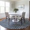 Homeroots 8' Navy Blue And Ivory Round Geometric Washable Indoor Outdoor Area Rug 583278 - alternate 3