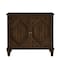 Homeroots 34in Brown Wood Carved Geometric Accent Cabinet With Two Doors 691651 - alternate 1