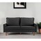Homeroots 69" Black Velvet Sofa With Dark Brown Legs 543724 - alternate 1