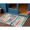 Homeroots 3' X 5' Ivory Teal Blue Orange And Red Striped Washable Indoor Outdoor Area Rug 616652 - alternate 1