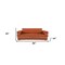 Homeroots 89" Camel Italian Leather Sofa With Silver Legs 476520 - alternate 2