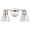 Nuvo Gianna, 2 Light Vanity, Brushed Nickel Finish, Clear Glass 60/8332 - alternate 3