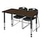 Regency Kee Adjustable Classroom Table W/ 2 Zeng Stack Chairs, 60 in W, 24 in L, Neo Walnut MT6024NWAPBK44BK - alternate 1