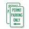 Signmission Permit Parking Only With Left Arrow, 18'' X 24'' 2 Signs, Heavy Gauge Aluminum, 2PK A-1824-2PACK-23327 - alternate 1
