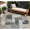 Homeroots 8' Pewter And Black Round Geometric Washable Indoor Outdoor Area Rug 605863 - alternate 1
