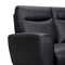 Homeroots 83" Black Leather Sofa With Brown Legs 546407 - alternate 3