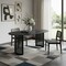 Homeroots 79" Black Solid Wood Double Pedestal Base Oval Dining Table 721104 - alternate 3
