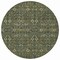 Homeroots 8' Round Moss Green and Gray Round Floral Washable Non Skid Indoor Outdoor Area Rug 564379 - alternate 2