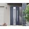 Vdomdoors Steel Door Deux 0757 Gray Graphite Sidelight Exterior Window Stainless Inserts Single Modern Painte DEUX0757EXD-GRE-W36+16 x H80-Left-hand Inswing - alternate 1