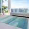 Homeroots 10' X 14' Turquoise Striped Washable Indoor Outdoor Area Rug 608156 - alternate 3