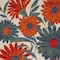 Homeroots 6' X 9' Ivory Blue Orange And Green Floral Indoor Outdoor Area Rug 545019 - alternate 2