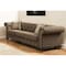 Homeroots 90" Brown Linen Chesterfield Sofa And Toss Pillows 490991 - alternate 2