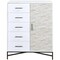 Homeroots 40" X 22" X 52" White Weathered Wood Pattern Wardrobe 319113 - alternate 1