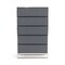 Homeroots 30" Grey Manufactured Wood Five Drawer Chest 473086 - alternate 2
