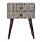 Homeroots 23" Black White And Brown Solid Wood Geometric Bone Inlay Two Drawer Nightstand 651501 - alternate 1