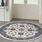 Homeroots 8' Ivory And Blue Round Floral Indoor Outdoor Area Rug 572565 - alternate 5