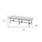 Homeroots 63in Cream and Black Corduroy and Metal Upholstered Bench 716238 - alternate 2