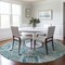 Homeroots 8' Teal Blue Green And Ivory Round Oriental Washable Indoor Outdoor Area Rug 597712 - alternate 3