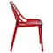 Leisuremod Cornelia Modern Stackable Dining Chair with Cut-Out Tree Design, Transparent Red C18TR - alternate 2