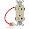 Leviton Straight Blade Receptacle, 5-20R, 20 A, 125V AC, Flush Mount, Self-Grounded M1636-SCI - alternate 1