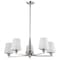 Nuvo Lune, 5 Light Chandelier, Brushed Nickel Finish, Etched White Glass 60/8225 - alternate 4