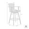 Armen Living Hazel Outdoor Patio Swivel Counter Stool in Aluminum with Teak Wood and Brown Cushion LCHABABRN26 - alternate 2
