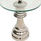 Homeroots 21" Clear and Silver Glass and Aluminum Chess Queen End Table 634158 - alternate 2