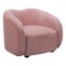 Homeroots 36" Pink And Black Faux Shearling And Upholstered Arm Chair 572310 - alternate 1