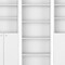 Homeroots Set of Three White Wood Five Tier Modular Bookcase with Four Doors, 3PK 546620 - alternate 2