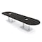 Skutchi Designs Racetrack Conference Table With Power Unit, 48 in W, 168 in L, Black HAR-RAC-48X168-DOU-U999ST19-ESIL - alternate 1
