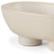 Homeroots 8" Cream Ceramic Oval Pedestal Centerpiece Bowl 609343 - alternate 2