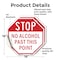 Signmission Stop No Alcohol Past This Point, 18 inch X 18 inch, Vinyl Decal, 2PK OC-D-2PACK-18-222 - alternate 3