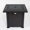 Homeroots 50000 BTU 28in Black Steel Propane Square Fire Pit Table With Cover 714417 - alternate 2