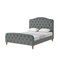 Homeroots Gray Solid Wood Twin Tufted Upholstered Velvet Bed 544893 - alternate 3