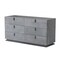 Homeroots 59" Gunmetal Grey Crackle Finish Six Drawer Double Dresser 490819 - alternate 1