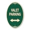 Signmission Valet Parking with Bidirectional Arrow, 12 Inch X 18 Inch Architectural Oval, Heavy Gauge Aluminum A-OV-G-1218-22751 - alternate 1