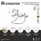 Kingston Brass Two-Handle Wall Mount Bridge Kitchen Faucet with Brass Sprayer, Polished Chrome KS1241NXBS - alternate 2