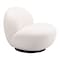 Homeroots 30" Cream And Black Faux Shearling And Upholstered Slipper Chair 556453 - alternate 2