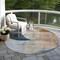 Homeroots 8' Sky Blue Brown And Beige Round Geometric Washable Indoor Outdoor Area Rug 604949 - alternate 3