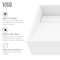 Vigo Starr Modern White Matte Stone 17 in. L x 13 in. W x 5 in. H Rectangular Vessel Bathroom Sink VG04025 - alternate 3
