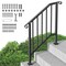 Vevor 2-3 Step Handrails for Outdoor for Seniors Porch Deck Black Retro Arch BP-23 - alternate 1