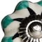 Homeroots Set of Twelve Green Silver And White Geometric Ceramic Drawer Pull Knobs, 12PK 321702 - alternate 2