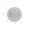 Homeroots 8' Beige Ivory And Gray Round Oriental Washable Indoor Outdoor Area Rug 596610 - alternate 3