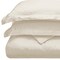 Homeroots Ivory King Cotton Blend 300 Thread Count Washable Duvet Cover Set 528519 - alternate 2
