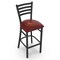 Holland Bar Stool Co 30" Blk Wrinkle Louisiana-Monroe Stationary Bar Stool, Ladder Back L00430LA-Mon - alternate 1