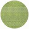 Homeroots 8' Lime Green And Ivory Round Chevron Washable Indoor Outdoor Area Rug 612276 - alternate 2