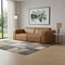 Homeroots 88" Brown Leather Modular Wood Sofa 641010 - alternate 4